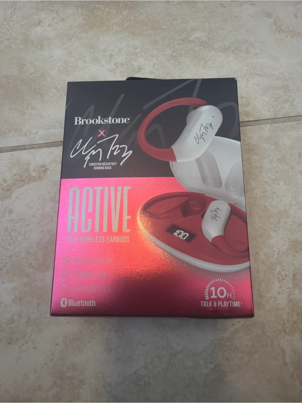 Brookstone x Christian McCaffrey Active True Wireless Earbuds: